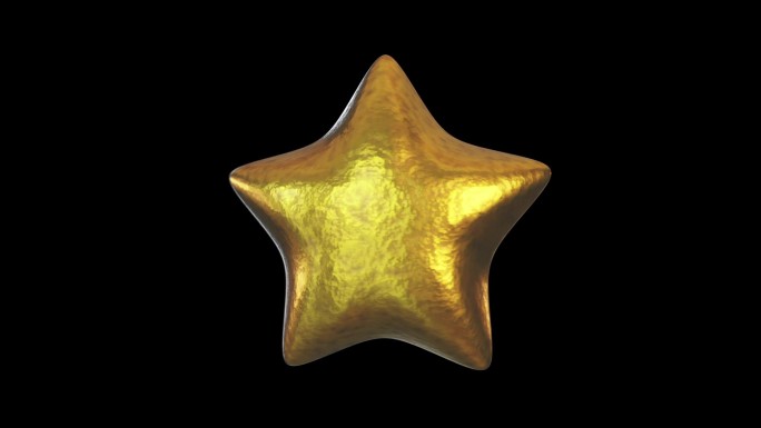 黄金五角星装饰素材(透明通道，无缝循环）