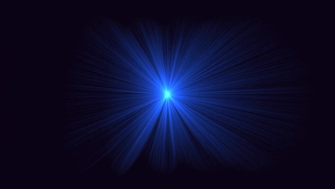 辐射爆发，充满活力的蓝光照亮了黑暗的广阔空间