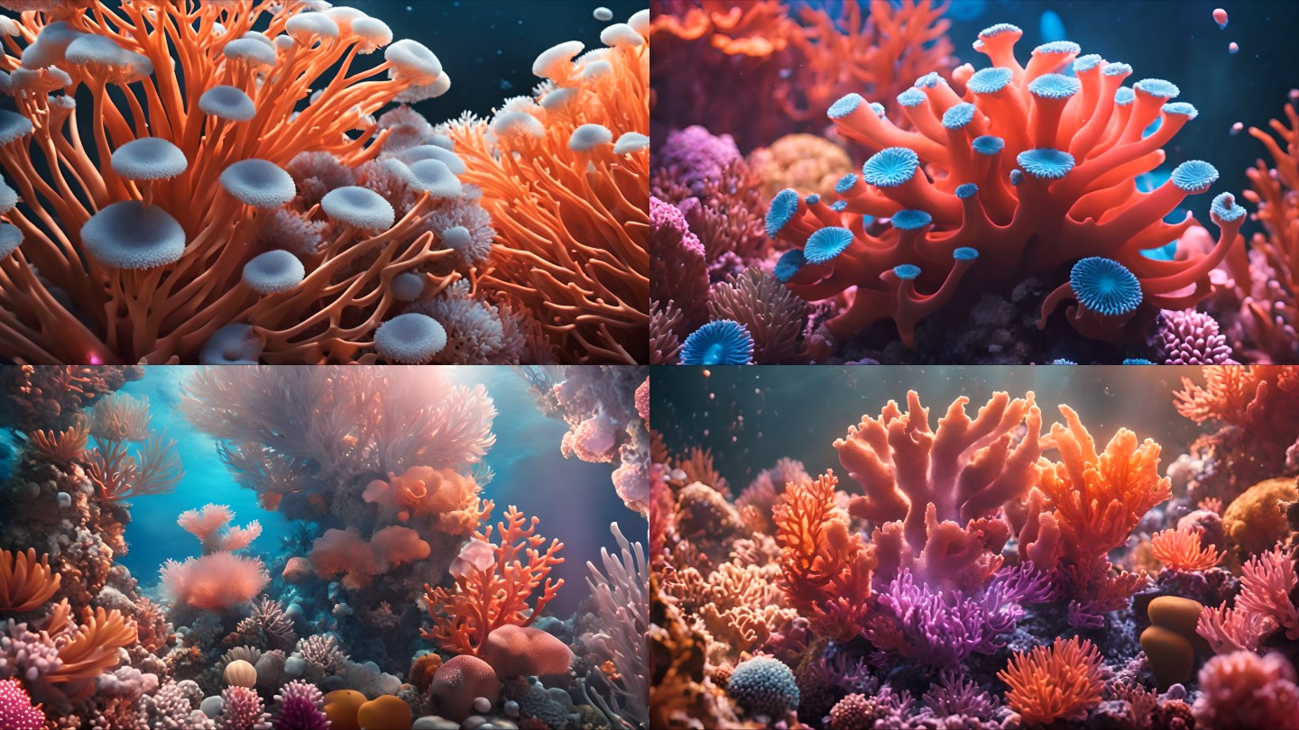唯美海底世界珊瑚4K素材