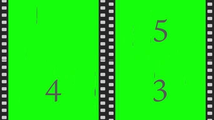 5秒倒计时动画，绿幕电影风格设计