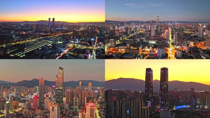 云南昆明城市夜景高清视频素材
