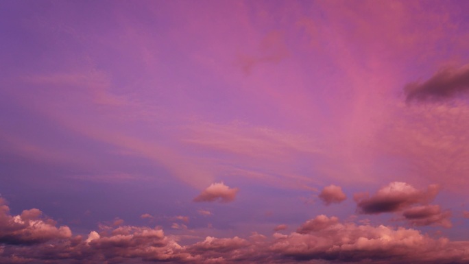 黄昏天空晚霞粉色天空云朵唯美梦幻舞台背景