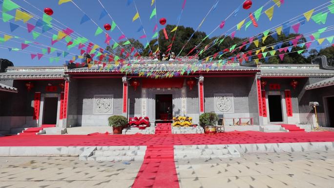 祠堂 贴对联  老家 祖屋 非遗文化