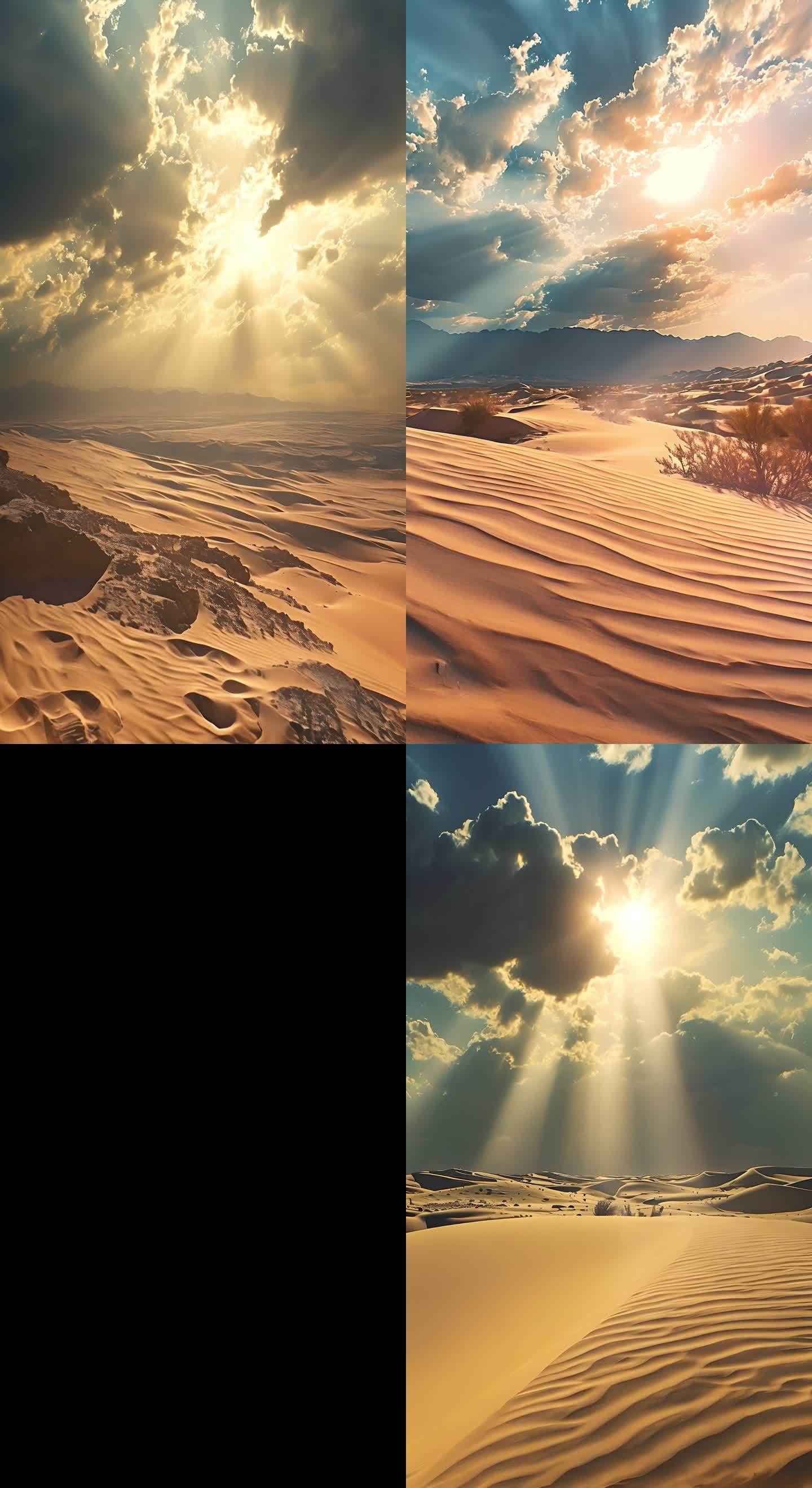 4k竖屏壮观沙漠阳光流云合集