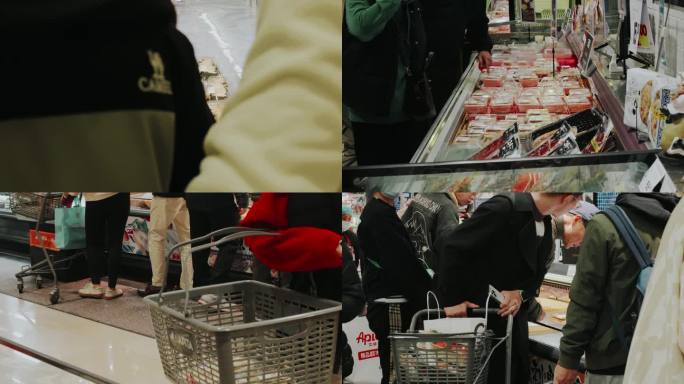 日本超市排队抢购人流人潮