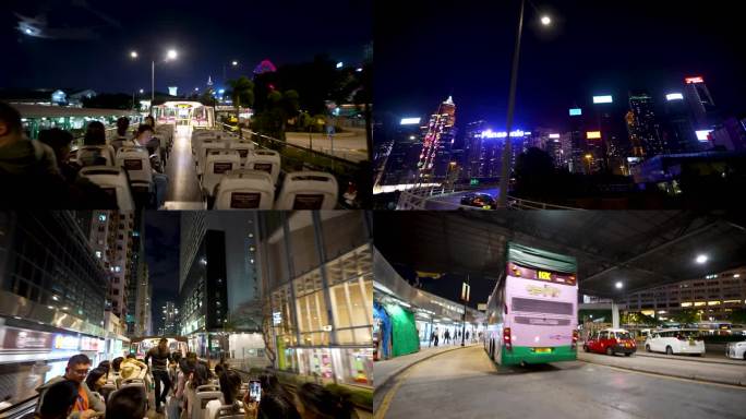 香港旅游观景人力观光巴士夜游香港合集