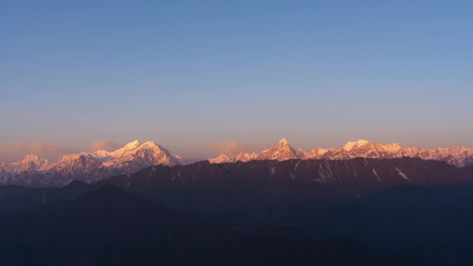 贡嘎雪山日出延时