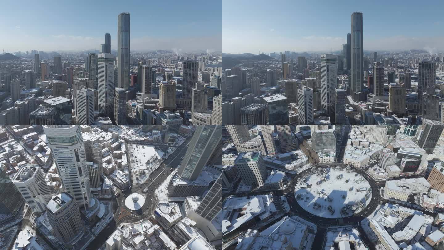 城市雪景 冬天
