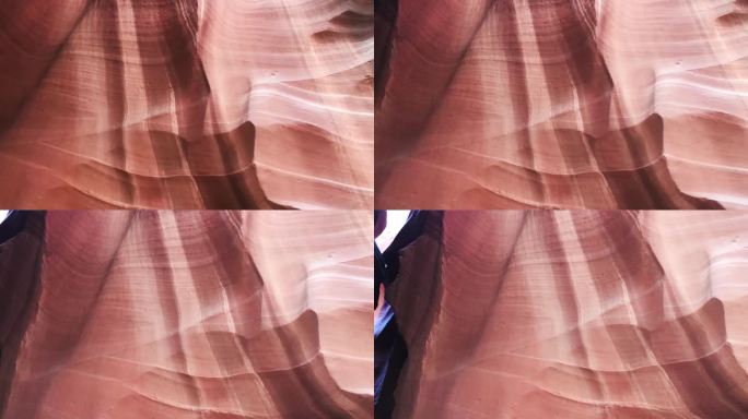 橙色槽峡谷壁的抽象细节，羚羊峡谷，亚利桑那州，美国