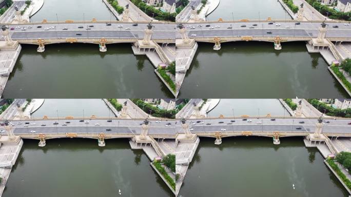 天津海河航拍大光明桥