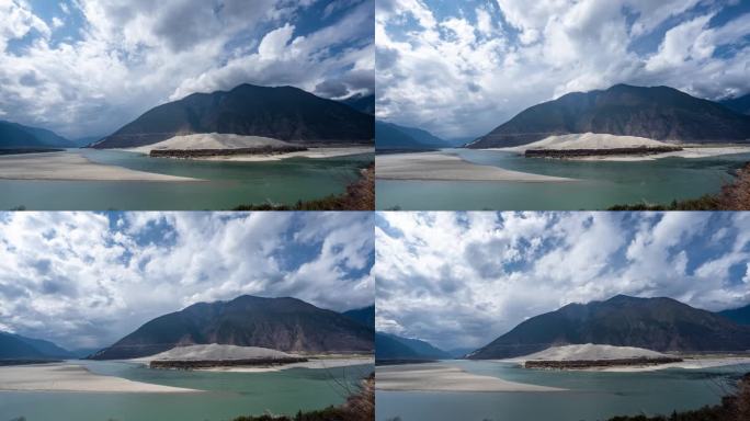 西藏自然风光佛掌沙丘蓝天白云2
