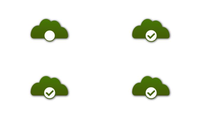 云计算图标与面颊标记标志，完成在云网简单的标志动画。