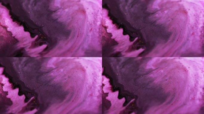 墨色波光粼粼，油彩流水泛紫