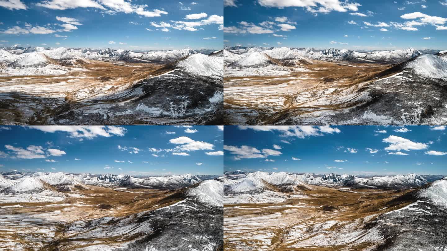 西藏高原自然风光大范围延时蓝天白云雪山4