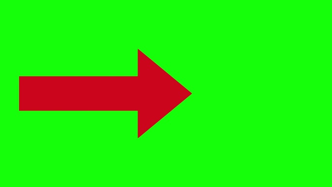 一个简单的红色箭头在色度键背景上扩展的动画