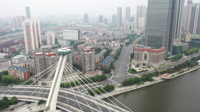 天津海河航拍大桥