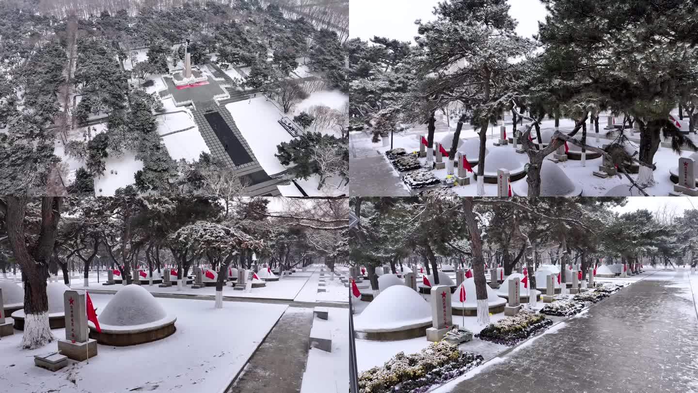 沈阳抗美援朝烈士陵园冬季雪景