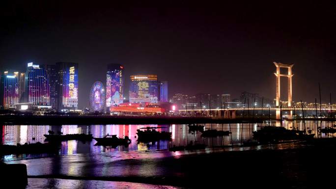 东海泰禾广场夜景晋江大桥滨江商务区夜景