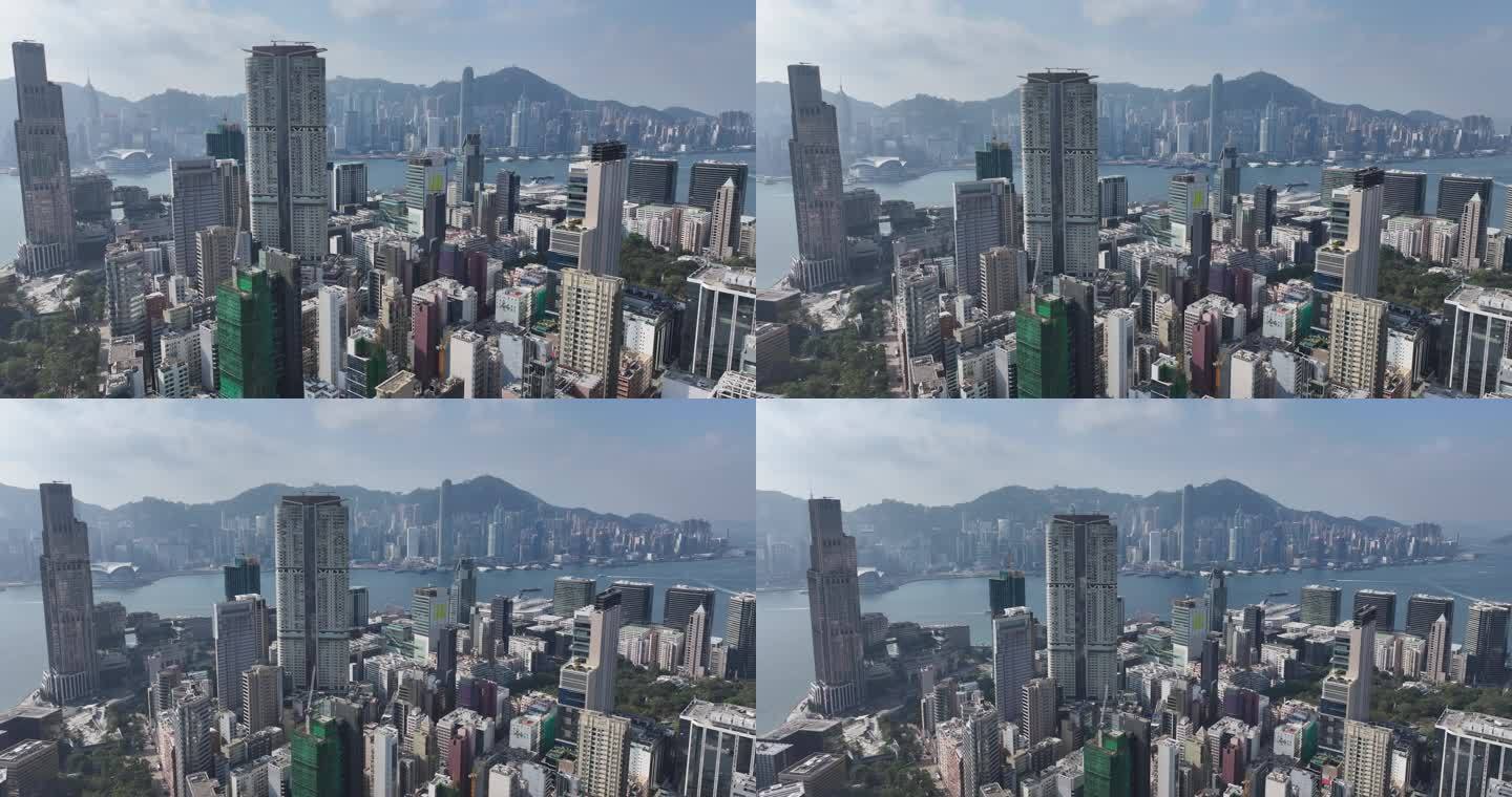 航拍香港尖沙咀大景