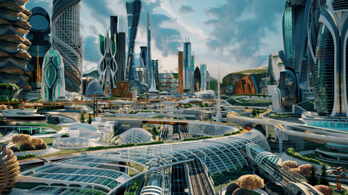 科技 未来城市 5G 互联 科幻城市