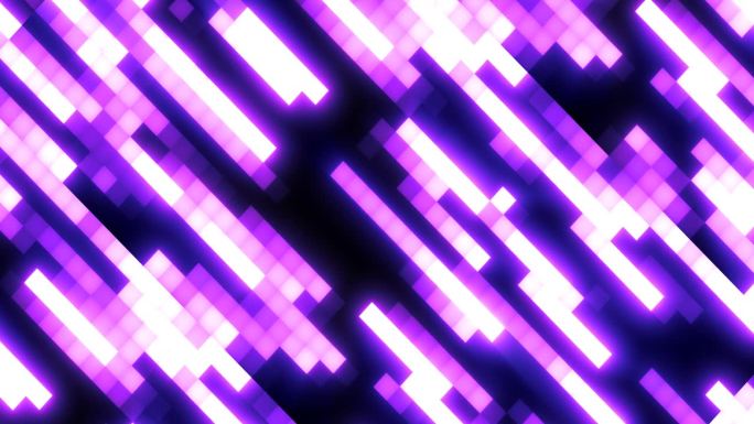 抽象的紫色复古像素潮数字背景由移动的能量砖方块在黑色背景
