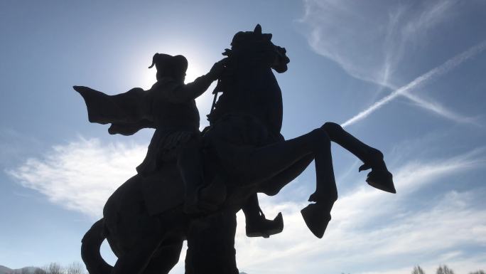 吐谷浑可汗 骑马雕像