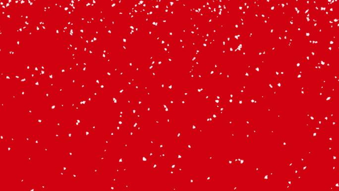 4K原创 红色背景 雪花飘落