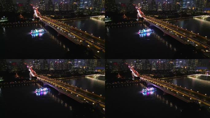 广州珠江新城城市夜景航拍【4K60】