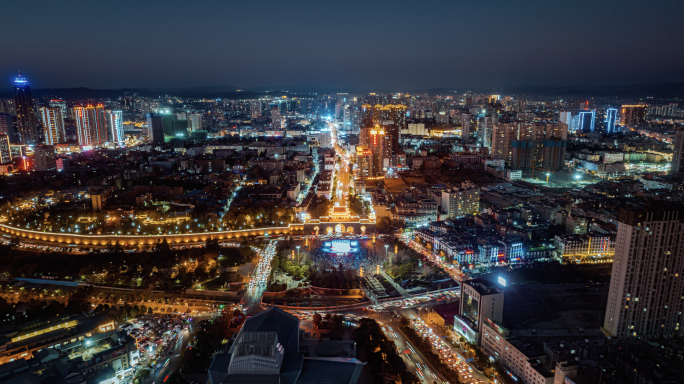 云南曲靖夜景延时