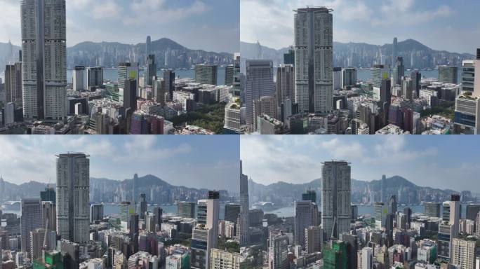 航拍香港尖沙咀大景