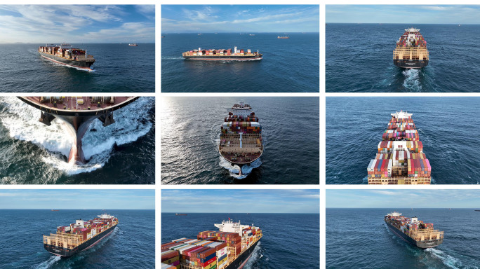 【4K】轮船 船 集装箱货轮 大海航行