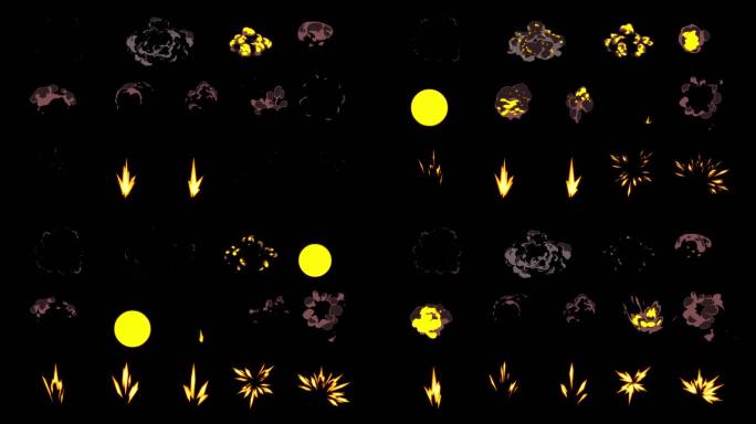 14种卡通动漫爆炸效果【4K带通道】