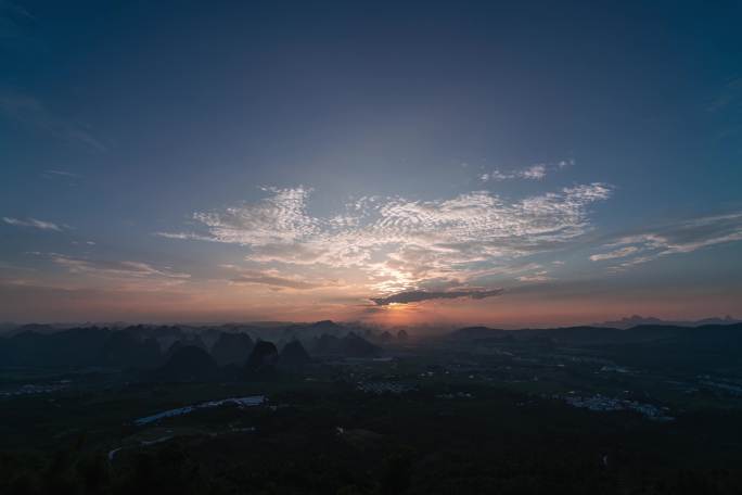 柳州日落延时摄影