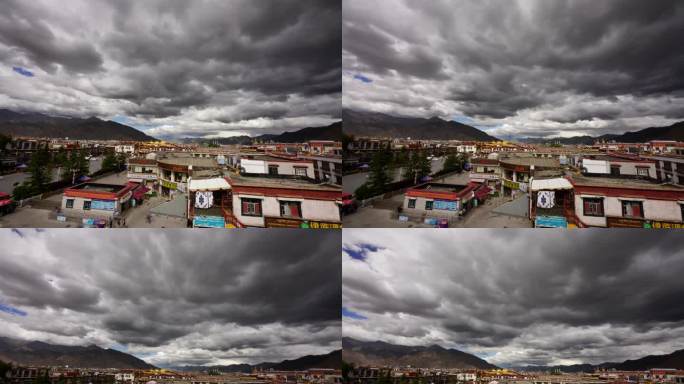 西藏八廓街天空风云变化