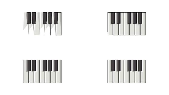 动画视频形成一个钢琴键盘图标