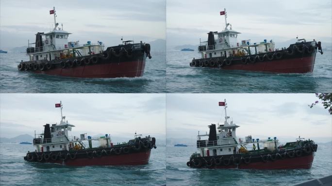 香港海边拖轮8k视频