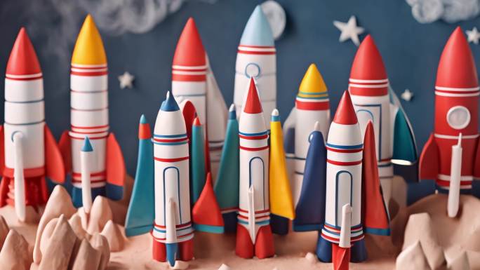 儿童手工火箭 童年宇航员梦想