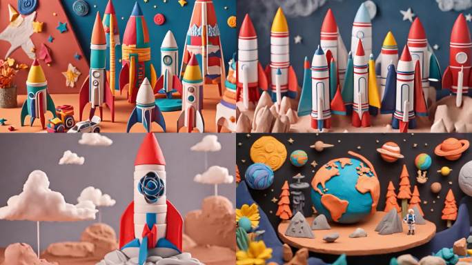 儿童手工火箭 童年宇航员梦想