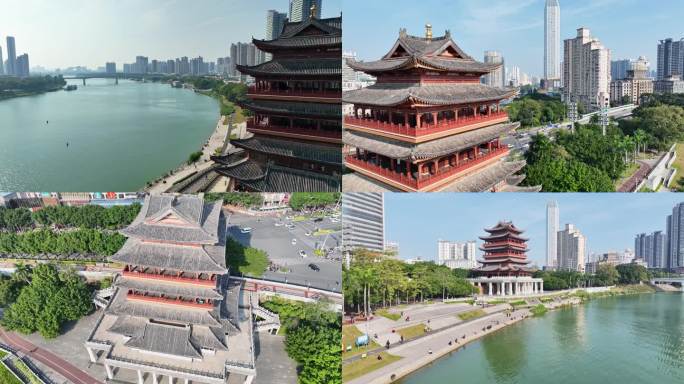 【4K】南宁邕江地标畅游阁