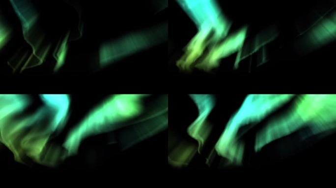 北极光的现实动画循环绿色3北极光