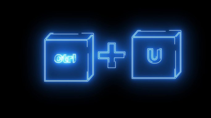 动画的CTRL键和U键图标与霓虹军刀的效果