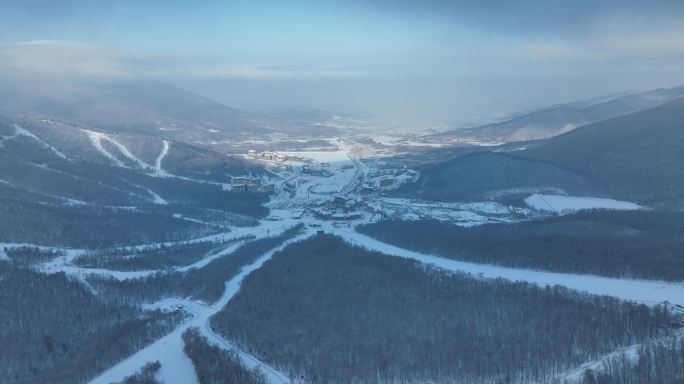 北大湖滑雪场航拍全景