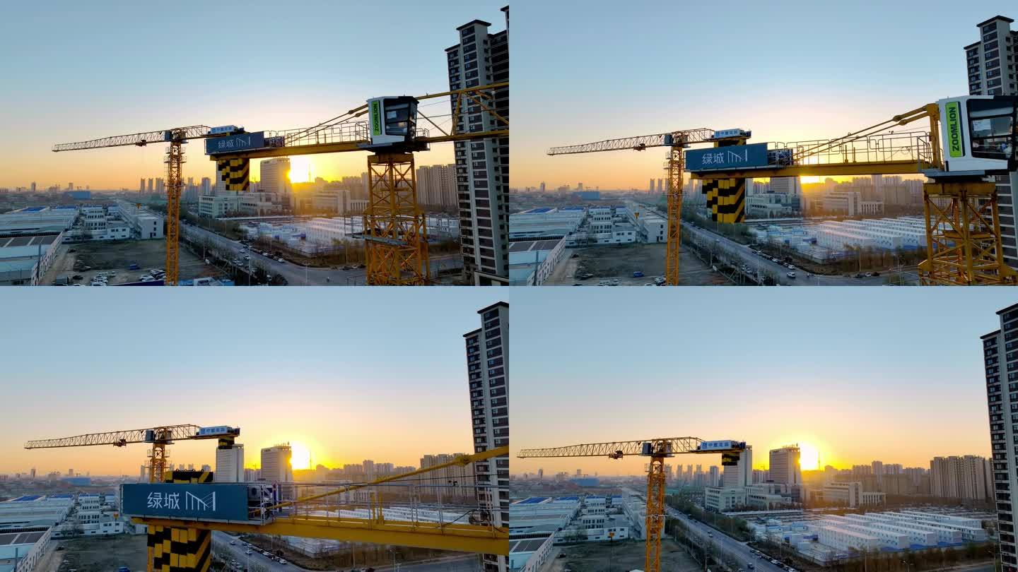 清晨绿城中国建筑工地施工