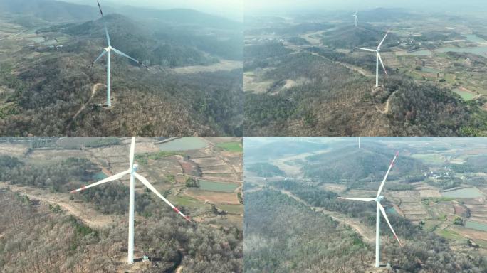风力发电新能源风机航拍4k