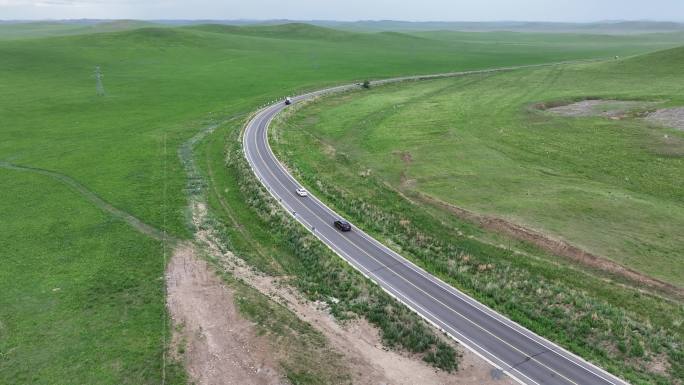 草原公路航拍