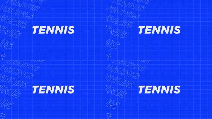 网球蓝排介绍流上吸引人的显示屏幕无缝背景卡。创意推广节目广播体育设计。促销标题页动态动画循环。