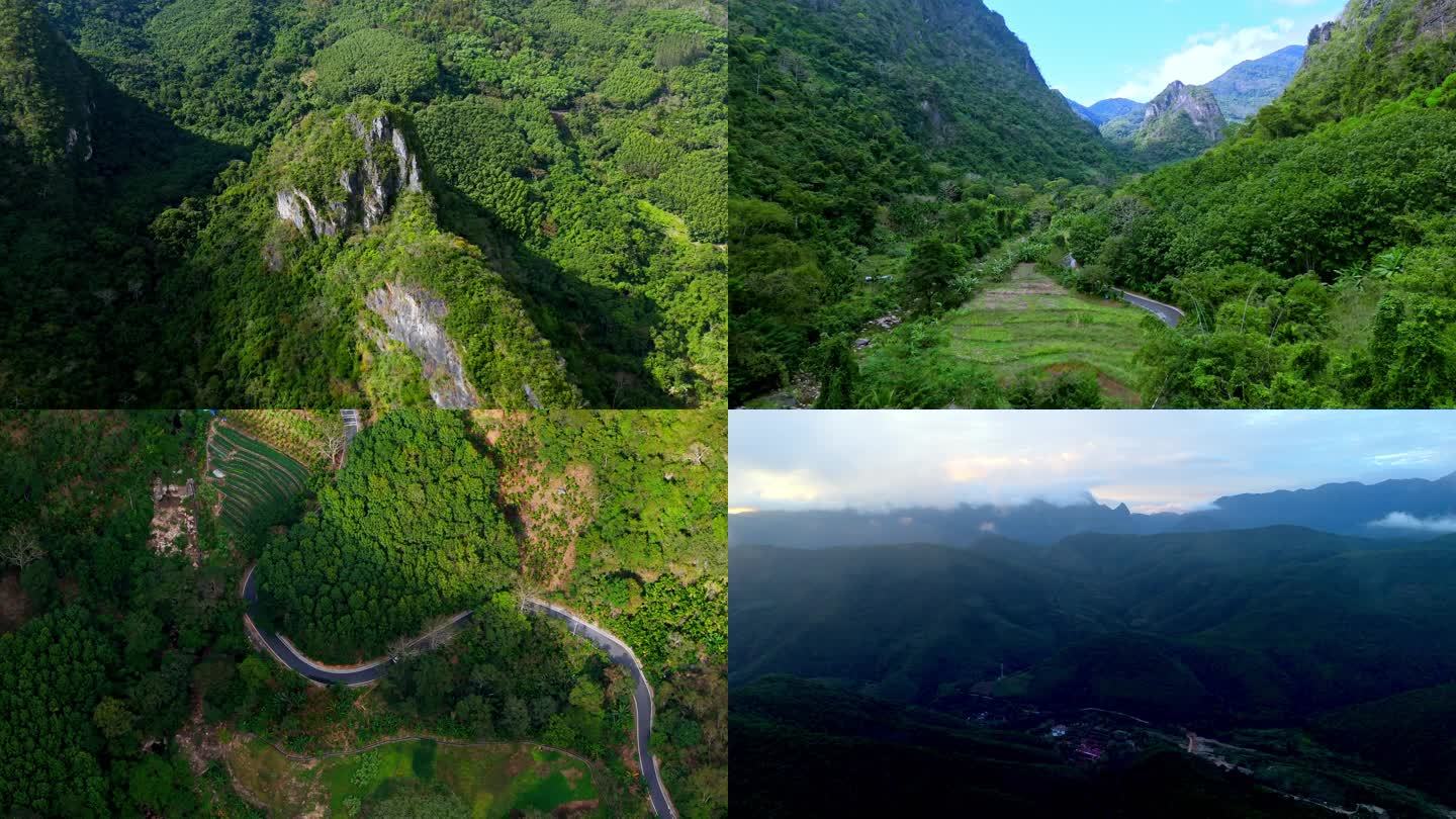 霸王岭热带雨林王下乡航拍空镜