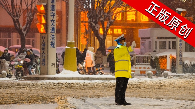 雪夜 城市夜晚下雪飘雪升格慢放（合集）