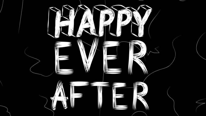 Happy Ever After word动画的旧混乱的电影带垃圾效果。