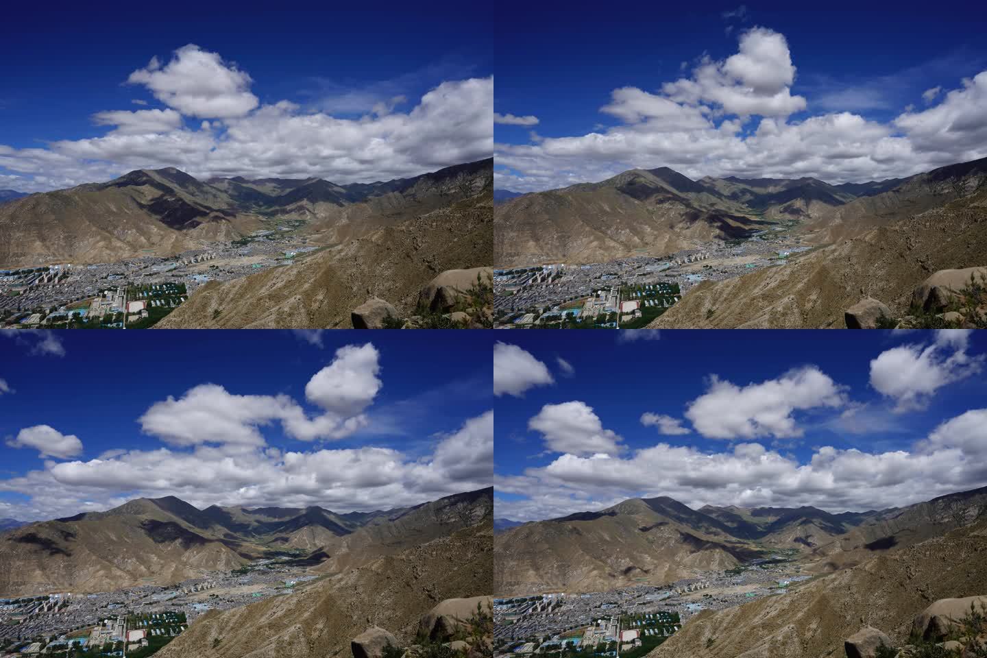 西藏拉萨色拉寺后山山谷风光延时